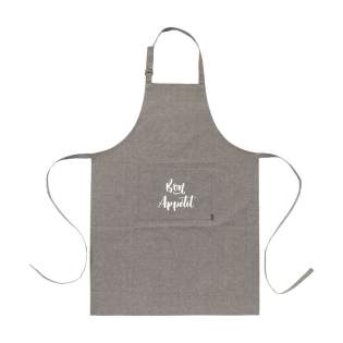 WoW! Apron made from 80% recycled, blended cotton and 20% recycled polyester (160 g/m²). With a patch pocket. The neckband can be adjusted with a metal clasp. One size fits all. GRS-certified. Total recycled material: 100%. If you choose this product, you choose recycled cotton. As a result, the colour may vary per product. WoW! Apron made from 80% recycled, blended cotton and 20% recycled polyester (160 g/m²). With a patch pocket. The neckband can be adjusted with a metal clasp. One size fits all. GRS-certified. Total recycled material: 100%. If you choose this product, you choose recycled cotton. As a result, the colour may vary per product.