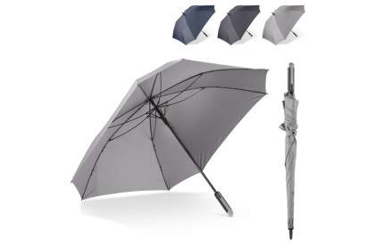 Optez pour le style avec ce grand et luxueux parapluie. Son design carré frappant crée une plus grande surface et est assez grand pour deux personnes. Le cadre est en fibre de verre et résistant au vent.
