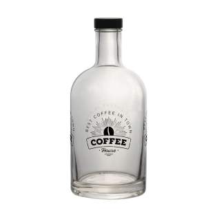 Stilvolle Glaswasserflasche mit Schraubverschluss und stabilem Boden. Das zeitlose Design macht diese Flasche ideal als Tischflasche und besonders geeignet für den Einsatz in der Gastronomie. Die Flasche ist spülmaschinengeeignet, der Verschluss nich... Stilvolle Glaswasserflasche mit Schraubverschluss und stabilem Boden. Das zeitlose Design macht diese Flasche ideal als Tischflasche und besonders geeignet für den Einsatz in der Gastronomie. Die Flasche ist spülmaschinengeeignet, der Verschluss nich...