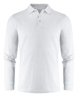Polo piqué met lange mouwen, tricotkraag en zijsplitten. Drieknoopsluiting. Aan de binnenzijde van de linkerzijnaad werd een zakje voorzien voor het innaaien van een waschip. Oeko-Tex 100 gecertificeerd.