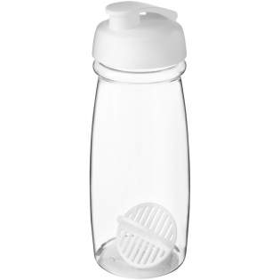 Einwandige Sportflasche mit Shaker-Ball zum problemlosen Mischen von Protein-Shakes. Ausgestattet mit einem auslaufsicheren Deckel mit Klappverschluss und gebogenem Flaschendesign. Das Fassungsvermögen beträgt 600 ml. Hergestellt in Großbritannien. Verpackt in einem kompostierbaren Beutel. BPA-frei.