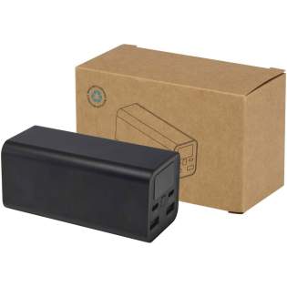 Stay powered on the go with the Acamar 20.000 mAh power bank, crafted from recycled aluminium. Designed for versatility, it features two high-speed 70W Type-C ports and two 18W USB-A ports—making it perfect for charging most laptops, tablets, and smartphones. The built-in display shows real-time power information, including charging percentage and power delivery data. A 70W Type-C cable is included, so you’re ready to charge your devices or recharge the power bank right out of the box.