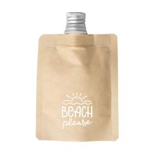 Protective sunscreen lotion in handy kraft paper sachet. With aluminium twist-off cap. Ideal for outdoor events. Best before: 12 months after opening. Contents 35 ml. Ingrediënts: water, ethylhexyl methoxcinnamate, octocrylene, ethylhexyl salicylate, glycerin, isopropyl myristate, cetearyl alcohol, butyl methoxydibenzoylmethane, ceteth-25, glyceryl stearate, titanium dioxide, beeswax, phenoxyethanol, parfum (vanilla MY11-S089), methylparaben, propylparaben, disodium edta, bht. Protective sunscreen lotion in handy kraft paper sachet. With aluminium twist-off cap. Ideal for outdoor events. Best before: 12 months after opening. Contents 35 ml. Ingrediënts: water, ethylhexyl methoxcinnamate, octocrylene, ethylhexyl salicylate, glycerin, isopropyl myristate, cetearyl alcohol, butyl methoxydibenzoylmethane, ceteth-25, glyceryl stearate, titanium dioxide, beeswax, phenoxyethanol, parfum (vanilla MY11-S089), methylparaben, propylparaben, disodium edta, bht.