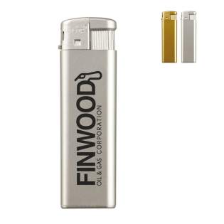 An electronic refillable metallic lighter. Child-resistant. An electronic refillable metallic lighter. Child-resistant.
