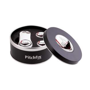 Additional price of metal gift packaging for Pitchfix Original 2.0, Hybrid 2.0, Fusion 2.5 or XL 3.0. Includes 2 extra ball markers with doming and large doming on the lid