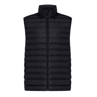 Men’s bodywarmer made from 100% post-consumer recycled polyester. The bodywarmer is fully quilted with 100% recycled polyester pearl filling. It has a reversed zipper at the front and practical zip pockets in the side panel seams. All zippers have extra zip pullers in matching colour for a refined look. The armholes have elastic binding and all seams at the inside are clean finished with recycled binding. Fluorine/PFAS free water repellent impregnation. The use of genuine recycled fabric materials and environmental impact claims are guaranteed, by using the AWARE™ disruptive physical tracer and blockchain technology. By scanning the QR code, you will gain access to a dedicated digital passport. 2% of proceeds of each sold product will be donated to Water.org. This product is OEKO-TEX® STANDARD 100 certified. The Meru bodywarmer is also available in women fit.<br /><br />Neckline: Collar<br />Fit: Medium fit