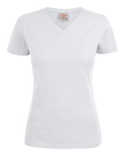 Moderne, aansluitende V-hals T-shirt met versterkte schoudernaden en dubbelgestikte halsopening. Elastaan in boord. Geribde nek in vier lagen. Oeko-Tex 100 gecertificeerd.
