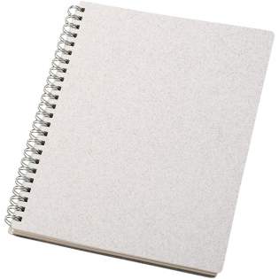 A5 size wire-o notebook made with responsibly sourced cover materials containing cotton waste (15%) and post-consumer recycled waste (40%). Includes 80 sheets, 80 g/m2 100% responsibly sourced recycled paper with a dotted grid. The dotted layout combines the advantages of lined, plain and squared pages, providing structure and stimulating creativity at the same time, making this notebook suitable for a wide range of users. Thanks to the spiral, the notebook can lie flat for convenience and can be folded easily. Made in Italy.