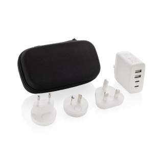 Rechargez vos appareils partout où vous allez avec le Travelcharge Pro. Il est équipé de 2 ports USB C et de 2 ports USB A pour recharger tous les appareils mobiles que vous emportez en voyage. Avec une prise intégrée pour les États-Unis et des prises supplémentaires pour l'UE, le Royaume-Uni et l'AUS pour recharger dans plus de 100 pays à travers le monde. Sortie maximale : 5V/3A. Entrée : AC100-240V. L'adaptateur est livré dans une pochette de voyage pratique pour l'emmener partout. Le chargeur est fabriqué en ABS recyclé. Contenu recyclé total : 57 % sur la base du poids total de l'article. La certification RCS garantit une chaîne d'approvisionnement entièrement certifiée pour les matériaux recyclés. Sans PVC. Emballé dans un emballage FSC® mix.<br /><br />PVC free: true Rechargez vos appareils partout où vous allez avec le Travelcharge Pro. Il est équipé de 2 ports USB C et de 2 ports USB A pour recharger tous les appareils mobiles que vous emportez en voyage. Avec une prise intégrée pour les États-Unis et des prises supplémentaires pour l'UE, le Royaume-Uni et l'AUS pour recharger dans plus de 100 pays à travers le monde. Sortie maximale : 5V/3A. Entrée : AC100-240V. L'adaptateur est livré dans une pochette de voyage pratique pour l'emmener partout. Le chargeur est fabriqué en ABS recyclé. Contenu recyclé total : 57 % sur la base du poids total de l'article. La certification RCS garantit une chaîne d'approvisionnement entièrement certifiée pour les matériaux recyclés. Sans PVC. Emballé dans un emballage FSC® mix.<br /><br />PVC free: true