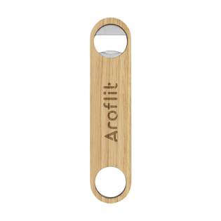 Bottle opener made from sustainable bamboo. Very suitable for sending as a mailbox gift.