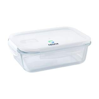 Lunch box made from high-quality borosilicate glass that can withstand high temperature differences. It has a tight-fitting PP plastic lid. This allows the contents to be kept airtight. Also suitable as a fresh box. Includes elastic closure. A sustainable and environmentally friendly product. Only the glass is dishwasher safe and suitable for use in the oven. The complete product is freezer and microwave safe. Each item is supplied in an individual brown cardboard box.