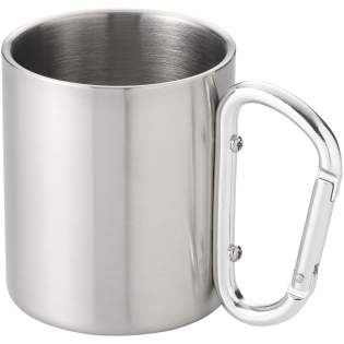 Whether while camping, glamping or on a trekking trip, the Alps 200 ml insulated mug is a great companion during any outdoor activity. The ear handle of the mug is a carabiner and thus easy to attach to almost any backpack. The stainless steel material makes the Alps mug easy to clean and highly resistant to corrosion. Thanks to the double-walled design, hot drinks stay hot a little longer than they would in a regular mug. There are several options for placing a logo, making this mug look even more striking than it already does.