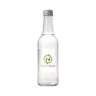 330 ml spring water in a glass bottle with aluminum screw cap. 330 ml spring water in a glass bottle with aluminum screw cap.