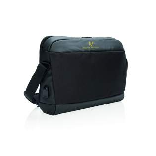 This 15.6” laptop bag offers comfortable style and safe storage for your laptop and tablet. With pockets to organise all of your tech gadgets and personal accessories. RFID safe sleeve for your wallet and passport. Connect your powerbank easily to the integrated USB charging port and charge your phone or tablet whilst on the go. PVC free. Registered design®