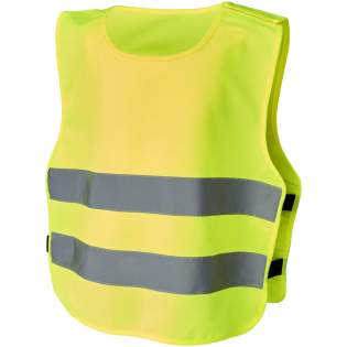 High visibility vest in XS size suitable for kids age 7-12 years with a height between 104-121 cm. Large decoration area on the front and on the back of the vest. On the shoulder and the bottom elastic bands there are hook & loop closures, that offers extra safety and makes the vest easy to put on. The elastic bands on the other side makes it stretchable allowing easy wearing on thick coats. The vest is tested and certified under regularions EN 1150:1999. It also adheres to the PPE guidelines on application of Regulation (EU) 2016/425 Personal Protective Equipment Category II. High visibility vest in XS size suitable for kids age 7-12 years with a height between 104-121 cm. Large decoration area on the front and on the back of the vest. On the shoulder and the bottom elastic bands there are hook & loop closures, that offers extra safety and makes the vest easy to put on. The elastic bands on the other side makes it stretchable allowing easy wearing on thick coats. The vest is tested and certified under regularions EN 1150:1999. It also adheres to the PPE guidelines on application of Regulation (EU) 2016/425 Personal Protective Equipment Category II.