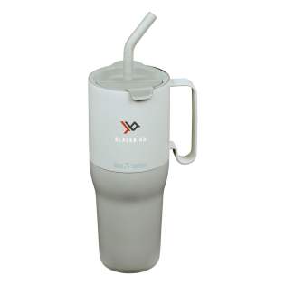 Double-walled, large tumbler thermos cup. From the Rise collection produced by the Klean Kanteen brand. Equipped with Climate Lock™ insulation. This mug has a huge size and is made from certified 90% post-consumer recycled 18/8 stainless steel. With generous handle and a functional lid: sip with the included stainless steel and silicone straw or flip open the lid and drink straight from the Tumbler. This cup keeps drinks hot for up to 12 hours and cold for 58 hours. Fits into most cup holders. Finished with an impact-resistant Klean Coat® powder coating. Not dishwasher-safe. Taste and odour neutral. This fantastic cup is suitable for hot and cold drinks and can go anywhere. Capacity 1,065 ml. Klean Kanteen is Climate Neutral certified and a member of 1% For the Planet and thus supports environmental organisations. Double-walled, large tumbler thermos cup. From the Rise collection produced by the Klean Kanteen brand. Equipped with Climate Lock™ insulation. This mug has a huge size and is made from certified 90% post-consumer recycled 18/8 stainless steel. With generous handle and a functional lid: sip with the included stainless steel and silicone straw or flip open the lid and drink straight from the Tumbler. This cup keeps drinks hot for up to 12 hours and cold for 58 hours. Fits into most cup holders. Finished with an impact-resistant Klean Coat® powder coating. Not dishwasher-safe. Taste and odour neutral. This fantastic cup is suitable for hot and cold drinks and can go anywhere. Capacity 1,065 ml. Klean Kanteen is Climate Neutral certified and a member of 1% For the Planet and thus supports environmental organisations.