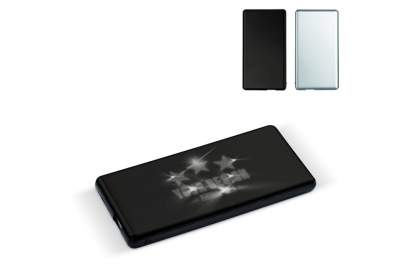 Let the imprint shine with this light-up powerbank. By laser engraving, the imprint will be etched out allowing it to light up while charging. The powerbank has a capacity of 4.000mAh. Powerbank charging cable included. Comes packaged in a gift box.