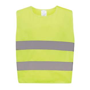 XS-sized high-visibility vest designed for children aged 3 to 6, with a height range of 90 to 140 cm. This vest features space for decoration on both the front and rear sides. It is equipped with hook and loop closures on the shoulders and at the bottom for added safety and easy donning. The elastic bands on the opposite side provide flexibility, allowing it to be comfortably worn over thick coats. This vest has rigorous testing and complies with EN 17353:2020 Type AB3. Furthermore, it adheres to the PPE guidelines specified in Regulation (EU) 2016/425 for Personal Protective Equipment Category II. Made with GRS certified recycled PET. Total recycled content: 55% based on total item weight. GRS certification ensures a completely certified supply chain of the recycled materials. XS-sized high-visibility vest designed for children aged 3 to 6, with a height range of 90 to 140 cm. This vest features space for decoration on both the front and rear sides. It is equipped with hook and loop closures on the shoulders and at the bottom for added safety and easy donning. The elastic bands on the opposite side provide flexibility, allowing it to be comfortably worn over thick coats. This vest has rigorous testing and complies with EN 17353:2020 Type AB3. Furthermore, it adheres to the PPE guidelines specified in Regulation (EU) 2016/425 for Personal Protective Equipment Category II. Made with GRS certified recycled PET. Total recycled content: 55% based on total item weight. GRS certification ensures a completely certified supply chain of the recycled materials.