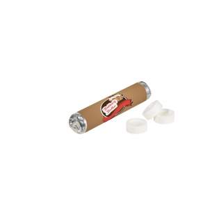 Dextrose roll with 12 pieces peppermint flavoured mints and an all-over printed wrapper