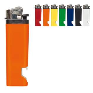 Disposable lighter with bottle opener. Child-resistant. Disposable lighter with bottle opener. Child-resistant.