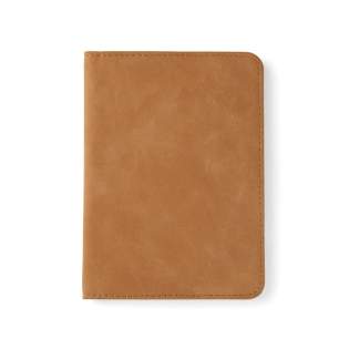 Stay organized and travel securely with our elegant passport holder, designed with built-in RFID protection to prevent unauthorized scanning. Perfect for both business trips and vacation adventures. The holder features practical compartments for your passport, boarding passes, and credit cards, making it easy to keep everything in one place. Certified by RCS (Recycled Claim Standard), RCS certification guarantees that the entire supply chain of recycled materials is certified. The total recycled content is based on the overall product weight. This product contains 23% RCS certified recycled polyester and 10% RCS certified recycled PU.