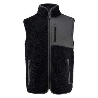 Bicolor teddy fleece bodywarmer. Contrasterende stof op de linkerborst en als afwerking van de naden. Borstzak en zijzakken met ritssluiting. Dit artikel is verpakt in een composteerbare polybag. Bicolor teddy fleece bodywarmer. Contrasterende stof op de linkerborst en als afwerking van de naden. Borstzak en zijzakken met ritssluiting. Dit artikel is verpakt in een composteerbare polybag.