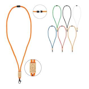 Kordel-Lanyard aus R-PET Paracord mit Kunststoff-Sicherheitsverbindung und schwarzem Karabiner und Panikverschluss. Das Schlüsselband ist mit einem Bambusschieber verstellbar, der viel Platz für das Branding bietet. Kordel-Lanyard aus R-PET Paracord mit Kunststoff-Sicherheitsverbindung und schwarzem Karabiner und Panikverschluss. Das Schlüsselband ist mit einem Bambusschieber verstellbar, der viel Platz für das Branding bietet.