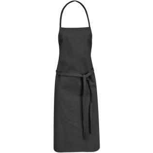 The Reeva kitchen apron is a neat apron with no fuss. With or without a printed logo, the apron protects clothes at all times while cooking. The apron consists of 100% cotton with a density of 180 g/m², which makes the apron thick and sturdy and, at the same time, soft and comfortable to wear.