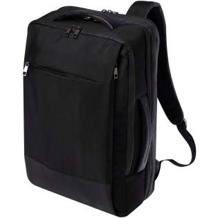 Le sac à dos pour ordinateur portable extensible et robuste Expedition Pro, certifié GRS, est le choix idéal pour les professionnels jonglant entre déplacements et travail. Le sac à dos offre une capacité étendue équivalente à celle d'un bagage à main. Il est fabriqué en rPET hydrofuge, associé à des éléments en PU de première qualité et à une doublure en rPET. Il comprend un compartiment dédié pour ordinateur portable 17" et une pochette pour tablette, un compartiment extensible pour les vêtements, une grande poche étanche pour les articles de toilette et un compartiment avant spacieux doté de multiples poches de rangement à l'intérieur et à l'extérieur. Il est équipé de bretelles rembourrées et réglables, d'une pochette intégrée pour les cartes, d'une boucle pour les lunettes de soleil, d'un support en filet moulé et d'une poignée rembourrée, ce qui garantit un confort de transport maximal et une grande commodité. Capacité : 35 litres. Sans PVC.