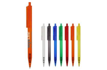 Toppoint design balpen, geproduceerd in Duitsland. Deze pen bevat een blauwschrijvende X20 vulling voor 2,5km schrijfplezier en heeft een transparante finish. 