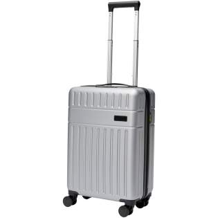 Constructed with impact-resistant recycled plastic and RPET lining, the 20” Rover cabin trolley stands for quality. It features a double-tube aluminium frame, 360 degree 4-wheel spinner, an integrated TSA combination lock, an easy grab handle for comfort, and interior divider organiser compartments. Can be brought as hand luggage on most mainstream airlines. This trolley is GRS certified, including the printing, making it a more responsible choice. Constructed with impact-resistant recycled plastic and RPET lining, the 20” Rover cabin trolley stands for quality. It features a double-tube aluminium frame, 360 degree 4-wheel spinner, an integrated TSA combination lock, an easy grab handle for comfort, and interior divider organiser compartments. Can be brought as hand luggage on most mainstream airlines. This trolley is GRS certified, including the printing, making it a more responsible choice.
