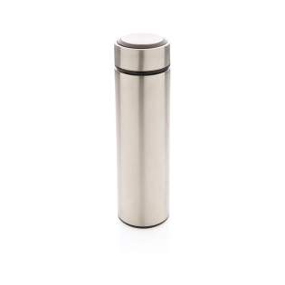 Bouteille étanche 450ml en acier inoxydable double paroi avec bouchon en métal brossé. Sans BPA.<br /><br />HoursHot: 5<br />HoursCold: 15 Bouteille étanche 450ml en acier inoxydable double paroi avec bouchon en métal brossé. Sans BPA.<br /><br />HoursHot: 5<br />HoursCold: 15