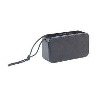 Wireless Bluetooth speaker with a casing made from recycled aluminium and RPET plastic. A classic model with rounded corners. Bluetooth version 5.3. Once charged, the built-in 1200mAh lithium battery guarantees a playing time of up to 3.5 hours (at maximum volume). Wireless range up to 10 meters. Easy to operate and compatible with the most common smartphones and tablets. Output: 2.5W. This speaker produces optimal sound. Includes charging cable made from recycled TPE and user manual. RCS-certified. Total recycled material: 25%. Each item is individually boxed. Wireless Bluetooth speaker with a casing made from recycled aluminium and RPET plastic. A classic model with rounded corners. Bluetooth version 5.3. Once charged, the built-in 1200mAh lithium battery guarantees a playing time of up to 3.5 hours (at maximum volume). Wireless range up to 10 meters. Easy to operate and compatible with the most common smartphones and tablets. Output: 2.5W. This speaker produces optimal sound. Includes charging cable made from recycled TPE and user manual. RCS-certified. Total recycled material: 25%. Each item is individually boxed.