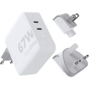 De 67 W GaN Ultra reislader is compacter en krachtiger dan ooit tevoren. Met zijn compacte ontwerp en dubbele poortfunctionaliteit is deze reisoplader perfect voor onderweg, op kantoor of thuis. Met de meegeleverde AC-stekkeropties voor de EU, het VK en de VS en de 100 W USB-C PD-kabel (2 meter) heb je alles wat je nodig hebt om je apparaten over de hele wereld op te laden! De 67 W GaN Ultra reislader is compacter en krachtiger dan ooit tevoren. Met zijn compacte ontwerp en dubbele poortfunctionaliteit is deze reisoplader perfect voor onderweg, op kantoor of thuis. Met de meegeleverde AC-stekkeropties voor de EU, het VK en de VS en de 100 W USB-C PD-kabel (2 meter) heb je alles wat je nodig hebt om je apparaten over de hele wereld op te laden!