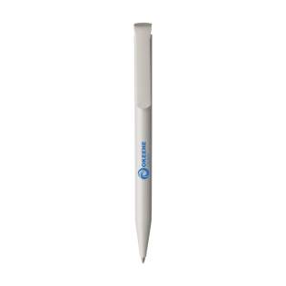 Blauschreibender Kugelschreiber der Marke Senator®. Mit poliertem Gehäuse und großem, auffallendem Clip und Druckknopf. Made in Germany.