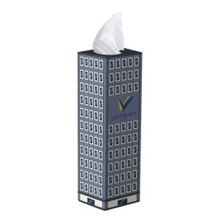 Turm Taschentuchbox gefüllt mit 50 Stück 3-lagigen Tissues. Turm Taschentuchbox gefüllt mit 50 Stück 3-lagigen Tissues.