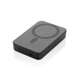 10.000 mAh pocket-size powerbank with 5W magnetic wireless charger with a case made out of RCS certified recycled ABS plastic. RCS (Recycled Claim Standard) is a standard to verify the recycled content of a product throughout the whole supply chain. Total recycled content: 15% based on total item weight. The powerbank, Amporia, contains a long-lasting grade A 10.000 mAh lithium polymer battery and extra strong magnets. The power indicators will indicate the remaining energy level, so you always know when to re-charge. USB-C Input: 5V/2.4A; USB-C Output: 5V/2.4A. Item and accessories are PVC-free. Including RCS certified recycled TPE charging cable. Packed in FSC® mix packaging.<br /><br />WirelessCharging: true<br />PowerbankCapacity: 10000<br />PVC free: true