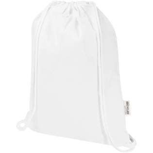 The Oregon Blend drawstring bag made from 60% GRS certified recycled cotton and 40% GRS RPET is easy to hand out as a gift to promote your brand or marketing campaign. This lightweight bag is budget-friendly, easy to carry on the back or on the shoulder and offers enough space for adding a logo or other messages. The drawstring makes it easy to open and close, and the 140 g/m² cotton material is strong and durable. Large main compartment with cotton drawstring closure. The print methods available for this tote bag are also GRS certified, making sure that the entire supply chain is transparent and certified. Made in India. Resistance up to 5 kg weight. Volume capacity: 5 litres. The Oregon Blend drawstring bag made from 60% GRS certified recycled cotton and 40% GRS RPET is easy to hand out as a gift to promote your brand or marketing campaign. This lightweight bag is budget-friendly, easy to carry on the back or on the shoulder and offers enough space for adding a logo or other messages. The drawstring makes it easy to open and close, and the 140 g/m² cotton material is strong and durable. Large main compartment with cotton drawstring closure. The print methods available for this tote bag are also GRS certified, making sure that the entire supply chain is transparent and certified. Made in India. Resistance up to 5 kg weight. Volume capacity: 5 litres.