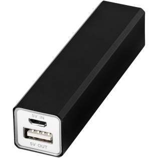 Looking for a small and useful gift for employees, business associates or as a giveaway? Then the Volt 2200 mAh power bank is a great option. The battery capacity is 2200 mAh and give a substantial increase of autonomy for your mobile / tablet  (5V/1A). The power bank charges via the included USB cable, and the light indicator will turn blue when fully charged. The Volt power bank is made of aluminium, making it lightweight and durable. 