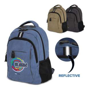 Sac à dos élégant en toile de coton recyclée. Il est doté de sangles réfléchissantes 100% recyclées, de fermetures éclair et de tirettes de luxe, et d'une doublure en polyester 100% recyclé. Comprend un dos rembourré, une poignée, des bretelles régla... Sac à dos élégant en toile de coton recyclée. Il est doté de sangles réfléchissantes 100% recyclées, de fermetures éclair et de tirettes de luxe, et d'une doublure en polyester 100% recyclé. Comprend un dos rembourré, une poignée, des bretelles régla...