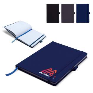 Hardcover DIN A5 Notizbuch aus R-PET-Material. Ein stilvolles und nachhaltiges Notizbuch, mit einer elastischen Stiftschlaufe und einem Gummiband zum verschließen des Notizbuches. Die 160 karierten Seiten sind aus Recyclingpapier. Hardcover DIN A5 Notizbuch aus R-PET-Material. Ein stilvolles und nachhaltiges Notizbuch, mit einer elastischen Stiftschlaufe und einem Gummiband zum verschließen des Notizbuches. Die 160 karierten Seiten sind aus Recyclingpapier.