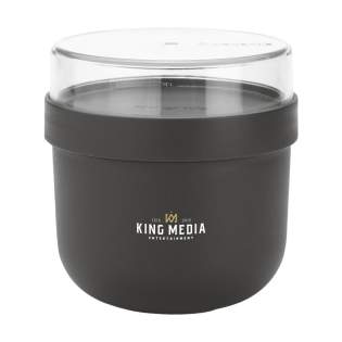 Plastic yoghurt cup from Brabantia. Fill this cup with your favourite to-go breakfast and eat the most important meal of the day at work, at school, on the train or wherever you want. The cup has two compartments that can be separated with a twist. The upper, transparent container (180 ml) is perfect for nuts, seeds, granola or fresh fruit. The cup (500 ml) has a large opening and is easy to fill with yoghurt or quark. This breakfast bowl is leak proof and suitable for the microwave, freezer and dishwasher. Washing by hand is recommended to preserve the imprint. 100% recyclable. With a 5-year manufacturer's warranty. Plastic yoghurt cup from Brabantia. Fill this cup with your favourite to-go breakfast and eat the most important meal of the day at work, at school, on the train or wherever you want. The cup has two compartments that can be separated with a twist. The upper, transparent container (180 ml) is perfect for nuts, seeds, granola or fresh fruit. The cup (500 ml) has a large opening and is easy to fill with yoghurt or quark. This breakfast bowl is leak proof and suitable for the microwave, freezer and dishwasher. Washing by hand is recommended to preserve the imprint. 100% recyclable. With a 5-year manufacturer's warranty.