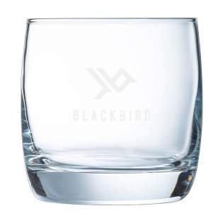 Stylish water glass with a beautifully curved shape and thick base. Also suitable for serving juices, whiskey and other alcoholic drinks. Capacity 310 ml.