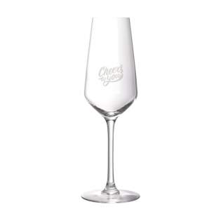Hochwertige Champagnerflöte. Die moderne Form strahlt Stil und Klasse aus. Das perfekte Glas, um eine besondere Flasche Champagner zu servieren. Ideal für den Einsatz in der Gastronomie und bei besonderen Anlässen. Fassungsvermögen: 230 ml.