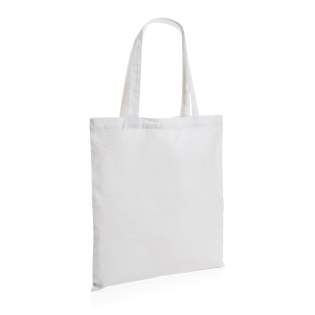 Tell a true story about sustainability and wear it with pride! This versatile 145g cotton totebag is embedded with AWARE™ tracer technology. With AWARE™, the use of genuine recycled fabric materials (70% rcotton and 30% rpet) and water reduction impact claims are guaranteed. Save water and use genuine recycled fabrics. If you choose this item you save between 465 and 531 litres of water, depending on the colour version. With the focus on water, 2% of proceeds of each Impact product sold will be donated to Water.org. Water savings are based on figures when compared to conventional fibre. This calculated indication is based on reliable LCA data as published by Textile Exchange in their Material Snapshots 2016.<br /><br />PVC free: true Tell a true story about sustainability and wear it with pride! This versatile 145g cotton totebag is embedded with AWARE™ tracer technology. With AWARE™, the use of genuine recycled fabric materials (70% rcotton and 30% rpet) and water reduction impact claims are guaranteed. Save water and use genuine recycled fabrics. If you choose this item you save between 465 and 531 litres of water, depending on the colour version. With the focus on water, 2% of proceeds of each Impact product sold will be donated to Water.org. Water savings are based on figures when compared to conventional fibre. This calculated indication is based on reliable LCA data as published by Textile Exchange in their Material Snapshots 2016.<br /><br />PVC free: true