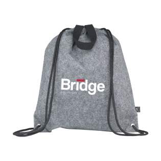 WoW! Eco-friendly backpack made from RPET felt (made from recycled PET bottles and recycled textiles). With drawstring and handy carrying loops. Capacity approx. 11,5 litres.
