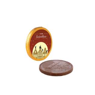 Kleine chocolademunt ø38 mm met een full colour sticker op één zijde