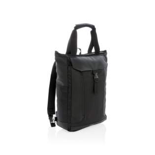 This versatile bag can be carried on the shoulder, by hand or as a backpack. Including padded 15" laptop compartment and RFID protected sleeves. PVC free.<br /><br />FitsLaptopTabletSizeInches: 15.6<br />PVC free: true