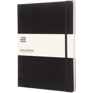 The extra large Classic Moleskine notebook has the iconic round corners and hard cover. Features an elasticated closure and ribbon book marker. Expandable pocket to the inside back cover. Contains 192 pages of dotted ivory-coloured paper. Pages are also available with ruled, squared and plain paper.