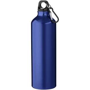 Mit dieser robusten und dennoch leichten 770 ml Trinkflasche aus Aluminium ist man immer gut versorgt. Sie ist der perfekte Begleiter beim Sport, auf Tagesausflügen oder im Büro. Die einwandige Oregon-Flasche hat einen Schraubverschluss und bietet viel Platz für ein Logo Ihrer Wahl. Der mitgelieferte Karabinerhaken (nicht zum Klettern geeignet) kann sicher an einer Tasche befestigt werden, damit die Flasche nicht verloren geht. Die Flasche ist BPA-frei und nach dem deutschen Lebensmittel- und Bedarfsgegenständegesetz (LFGB) sowie nach REACH auf Phthalate geprüft und zugelassen.